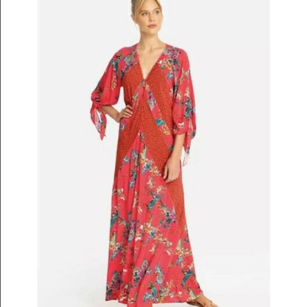 Johnny Was Malakye Paneled Floral-Print MaxiDress